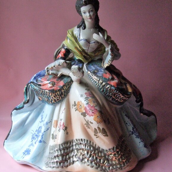 Capodimonte (?) Italian Porcelain  15" Victorian Figurine - Picture 4 of 4